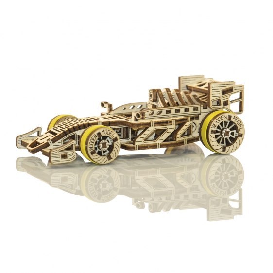 Drewniane puzzle mechaniczne 3D Wooden.City - Bolid Drewniane puzzle mechaniczne 3D Wooden.City - Bolid