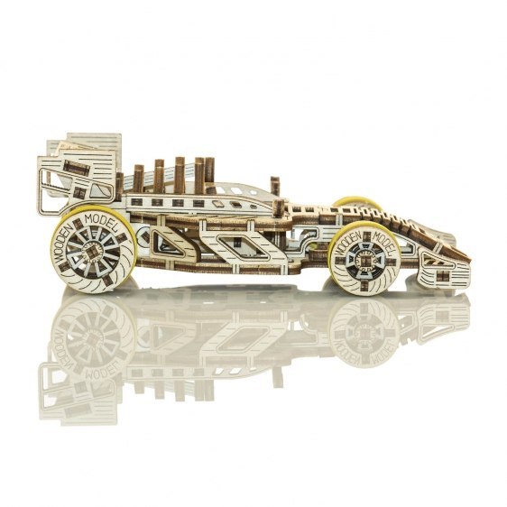 Drewniane puzzle mechaniczne 3D Wooden.City - Bolid Drewniane puzzle mechaniczne 3D Wooden.City - Bolid