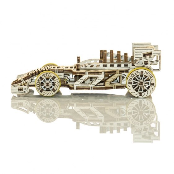 Drewniane puzzle mechaniczne 3D Wooden.City - Bolid Drewniane puzzle mechaniczne 3D Wooden.City - Bolid