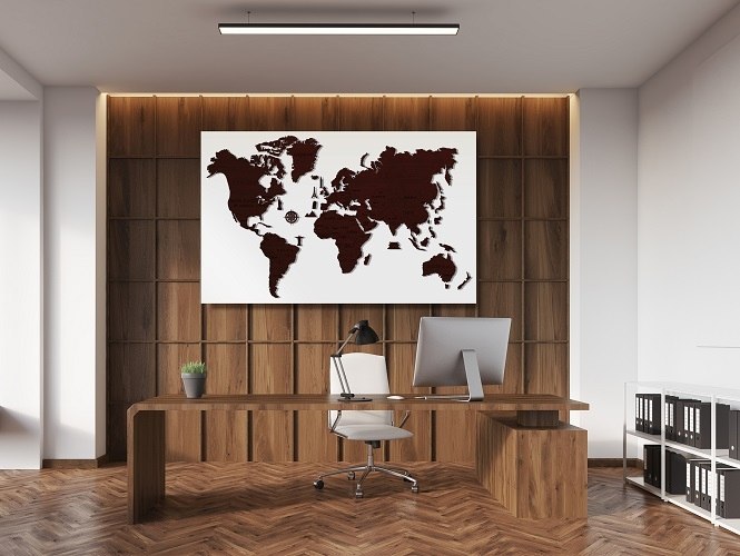 Drewniane puzzle 3D Wooden.City - Mapa Świata XL Dark Oak Drewniane puzzle 3D Wooden.City - Mapa Świata XL Dark Oak