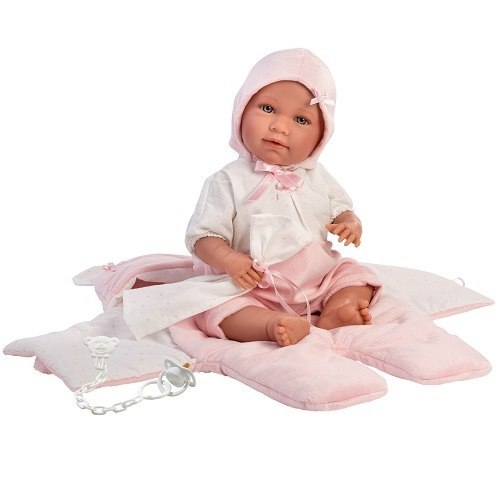Hiszpańska lalka bobas dziewczynka Mimi w kombinezonie - płacze 42cm Hiszpańska lalka bobas dziewczynka Mimi w kombinezonie - płacze 42cm