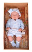 Hiszpańska lalka bobas chłopiec Mario w czapeczce - 45cm