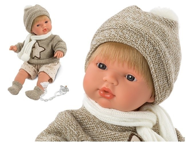 Hiszpańska lalka chłopiec Sasha - płacze 38cm Hiszpańska lalka chłopiec Sasha - płacze 38cm