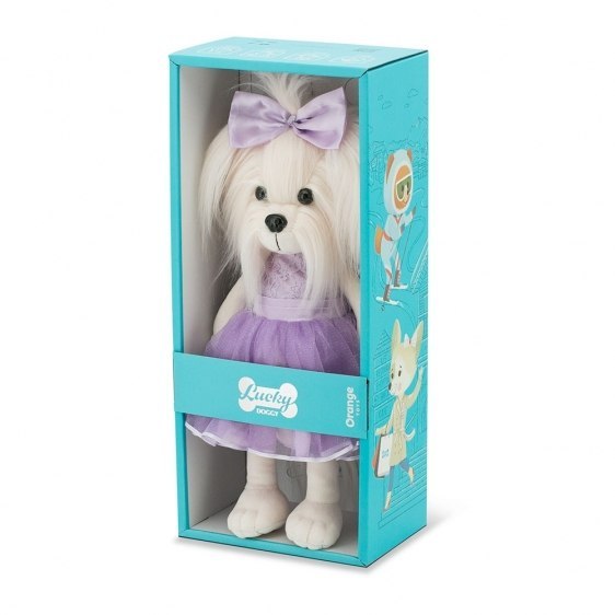 Przytulanka piesek Lucky Mimi w fioletowej sukience - 38cm Przytulanka piesek Lucky Mimi w fioletowej sukience - 38cm