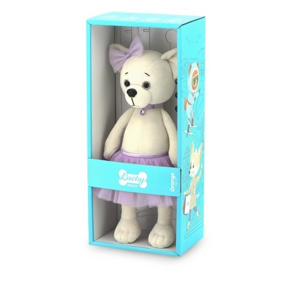 Przytulanka piesek Lucky Lili w fiołkowej spódniczce- 38cm Przytulanka piesek Lucky Lili w fiołkowej spódniczce- 38cm
