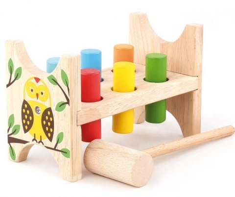 Drewniana przebijanka z młoteczkiem - Sówka Drewniana przebijanka z młoteczkiem - Sówka