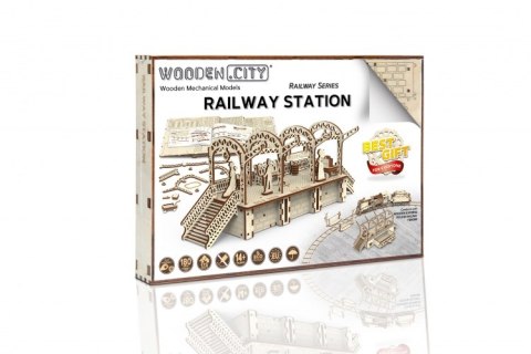 Drewniane puzzle mechaniczne 3D Wooden.City - STACJA KOLEJOWA Drewniane puzzle mechaniczne 3D Wooden.City - STACJA KOLEJOWA