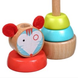 Kolorowa, drewniana układanka dla dziecka - Myszka