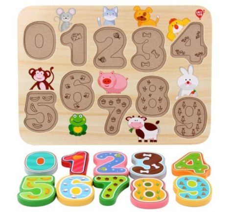 Kolorowe puzzle z cyferkami - Zwierzątka Kolorowe puzzle z cyferkami - Zwierzątka
