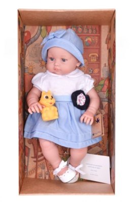 Hiszpańska lalka bobas dziewczynka Alicia w kapeluszu - 45cm