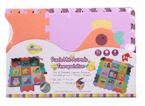 Piankowe puzzle podłogowe Wesołe Zoo z obrzeżem - 77 elementów Piankowe puzzle podłogowe Wesołe Zoo z obrzeżem - 77 elementów