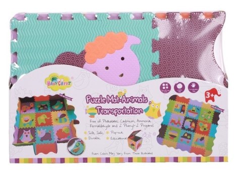 Piankowe puzzle podłogowe Wesołe Zoo z obrzeżem - 77 elementów Piankowe puzzle podłogowe Wesołe Zoo z obrzeżem - 77 elementów
