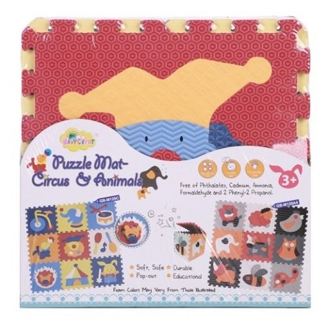 Piankowe puzzle podłogowe Zadziwiający Cyrk - 54 elementy Piankowe puzzle podłogowe Zadziwiający Cyrk - 54 elementy
