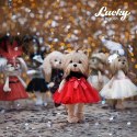 Przytulanka piesek Lucky Yoyo w karnawałowej sukience - 38cm