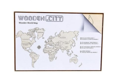 Drewniane puzzle 3D Wooden.City - Mapa Świata L Drewniane puzzle 3D Wooden.City - Mapa Świata L