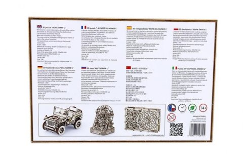 Drewniane puzzle 3D Wooden.City - Mapa Świata L Drewniane puzzle 3D Wooden.City - Mapa Świata L