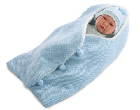 Hiszpańska lalka bobas chłopiec Lalo w beciku - płacze 42cm Hiszpańska lalka bobas chłopiec Lalo w beciku - płacze 42cm