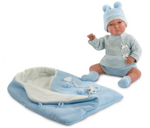 Hiszpańska lalka bobas chłopiec Lalo w beciku - płacze 42cm Hiszpańska lalka bobas chłopiec Lalo w beciku - płacze 42cm