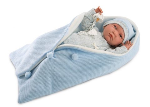 Hiszpańska lalka bobas chłopiec Lalo w beciku - płacze 42cm Hiszpańska lalka bobas chłopiec Lalo w beciku - płacze 42cm