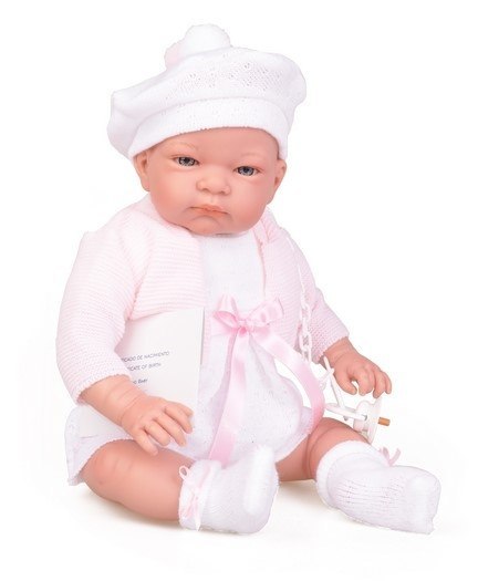 Hiszpańska lalka bobas dziewczynka Jenny w sukience - 45cm Hiszpańska lalka bobas dziewczynka Jenny w sukience - 45cm