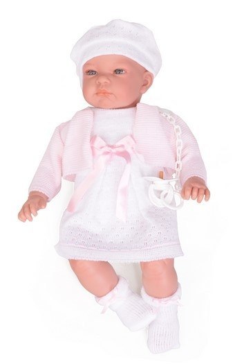 Hiszpańska lalka bobas dziewczynka Jenny w sukience - 45cm Hiszpańska lalka bobas dziewczynka Jenny w sukience - 45cm