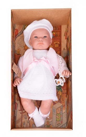Hiszpańska lalka bobas dziewczynka Jenny w sukience - 45cm Hiszpańska lalka bobas dziewczynka Jenny w sukience - 45cm
