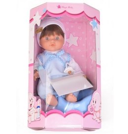 Hiszpańska lalka bobas dziewczynka Pipi z nocniczkiem - 30cm niebieska