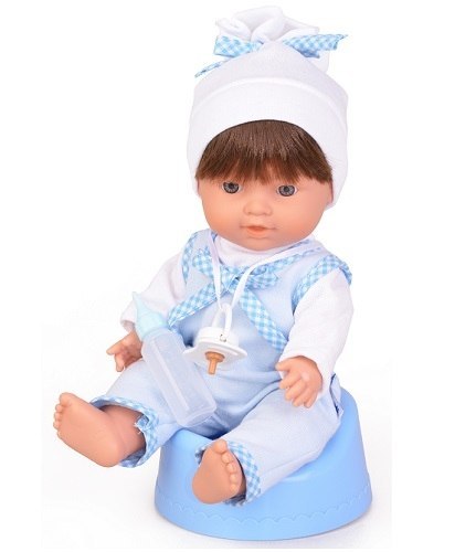 Hiszpańska lalka bobas dziewczynka Pipi z nocniczkiem - 30cm niebieska Hiszpańska lalka bobas dziewczynka Pipi z nocniczkiem - 30cm niebieska