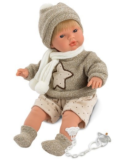 Hiszpańska lalka chłopiec Sasha - płacze 38cm Hiszpańska lalka chłopiec Sasha - płacze 38cm