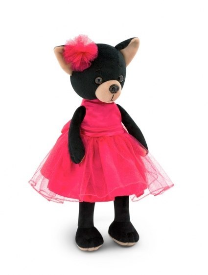 Przytulanka piesek Lucky Blacky w sukience - 38cm